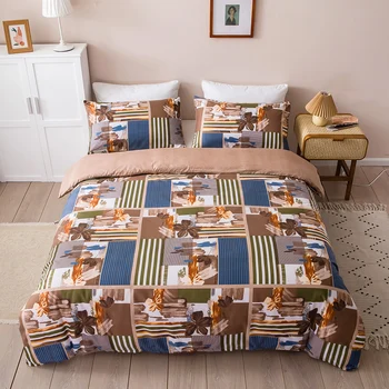 

Bed Cover Set Queen Size Reactive Printed Duvet Cover Cama Bedding King 220x240 Sets De Pillowcase With Ropa Size Sets