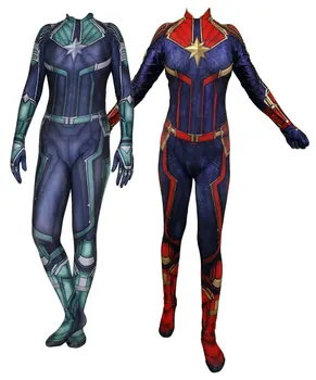 

Movie Captain Marvel Carol Danvers Zentai Suit cosplay costumes Christmas Kids Adult men and women superhero Jumpsuit Rompers