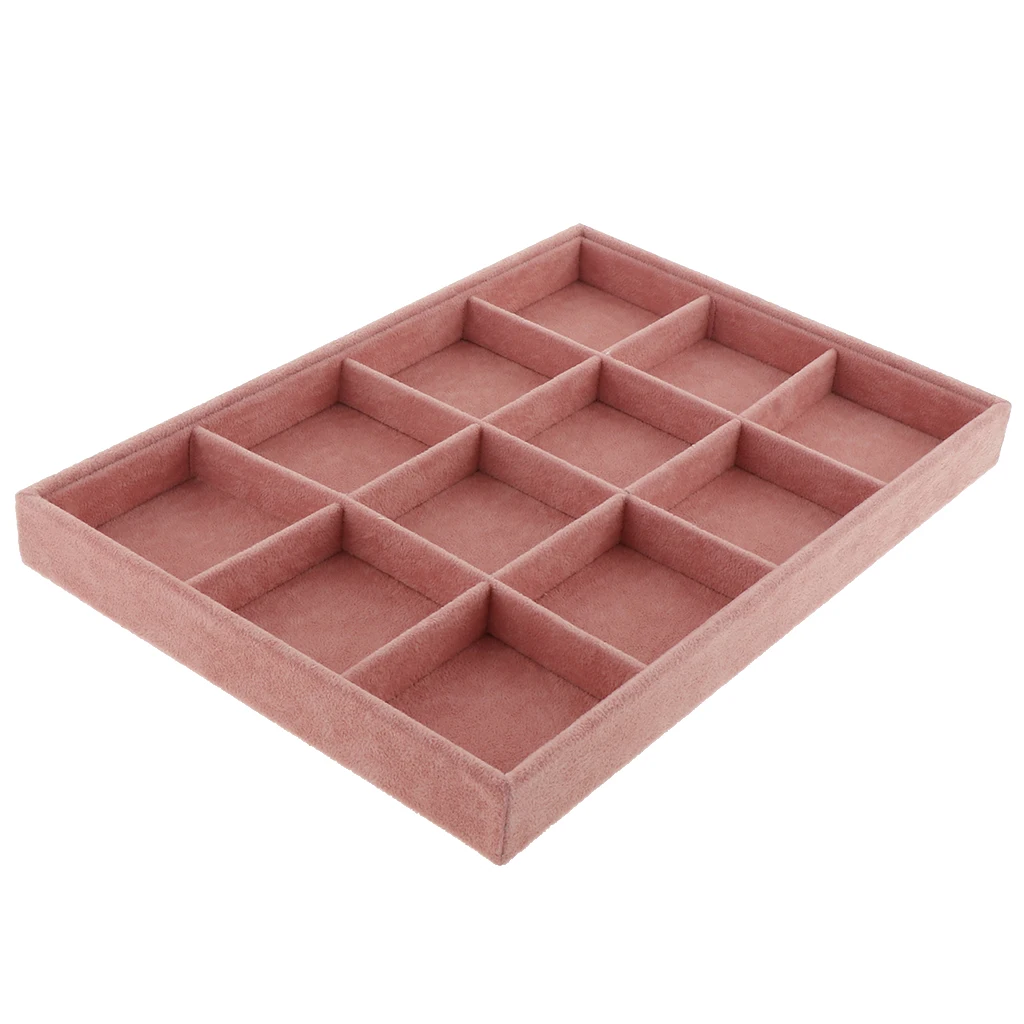Ring Earrings Necklace Jewelry Display Organizer Box Tray Showcase Holder