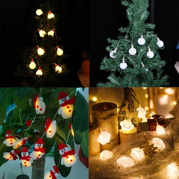 

Snowman Christmas Tree LED Garland String Lights Snowflakes String Fairy Lights Hanging Ornaments for Navidad Natal New Year