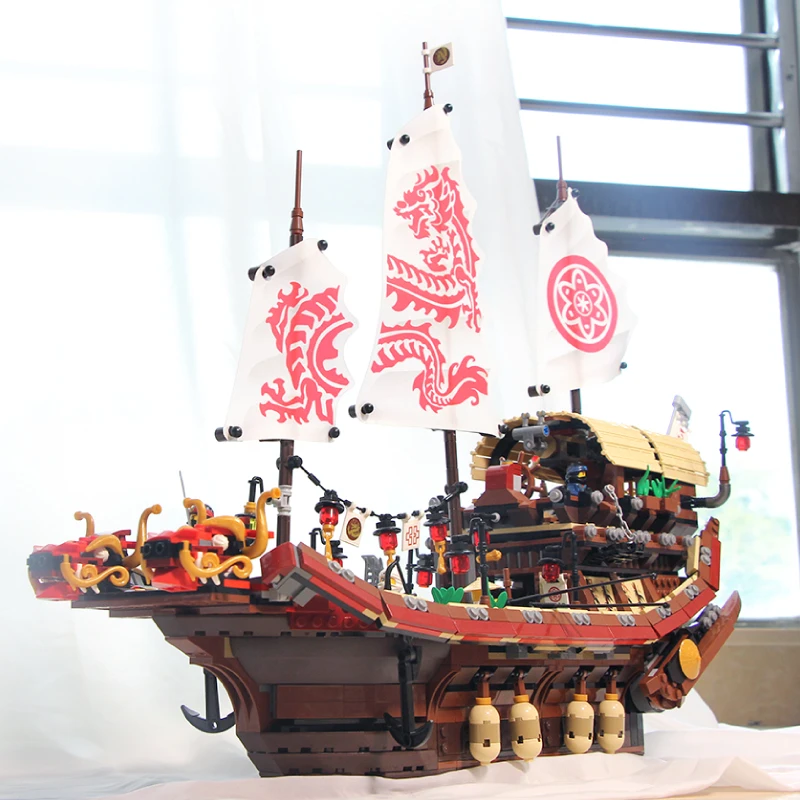 

06057 Ninjagoes Movie Destiny's Bounty Boat Model Compatible 70618 Ninja Ship Building Blocks Bricks Children Toys Birthday gift