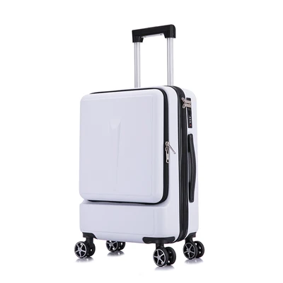 White 2" 24" дюймов женский багаж на колёсиках дорожный костюм чехол Чехол с сумкой для ноутбука Мужская универсальная колесная тележка ABS коробка Модный чехол для костюма - Цвет: White