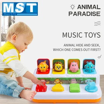 

Fun Animal Shape Musical Press Pop-up Educational Toys For Children Babies Bouncing Hiding Switch Game