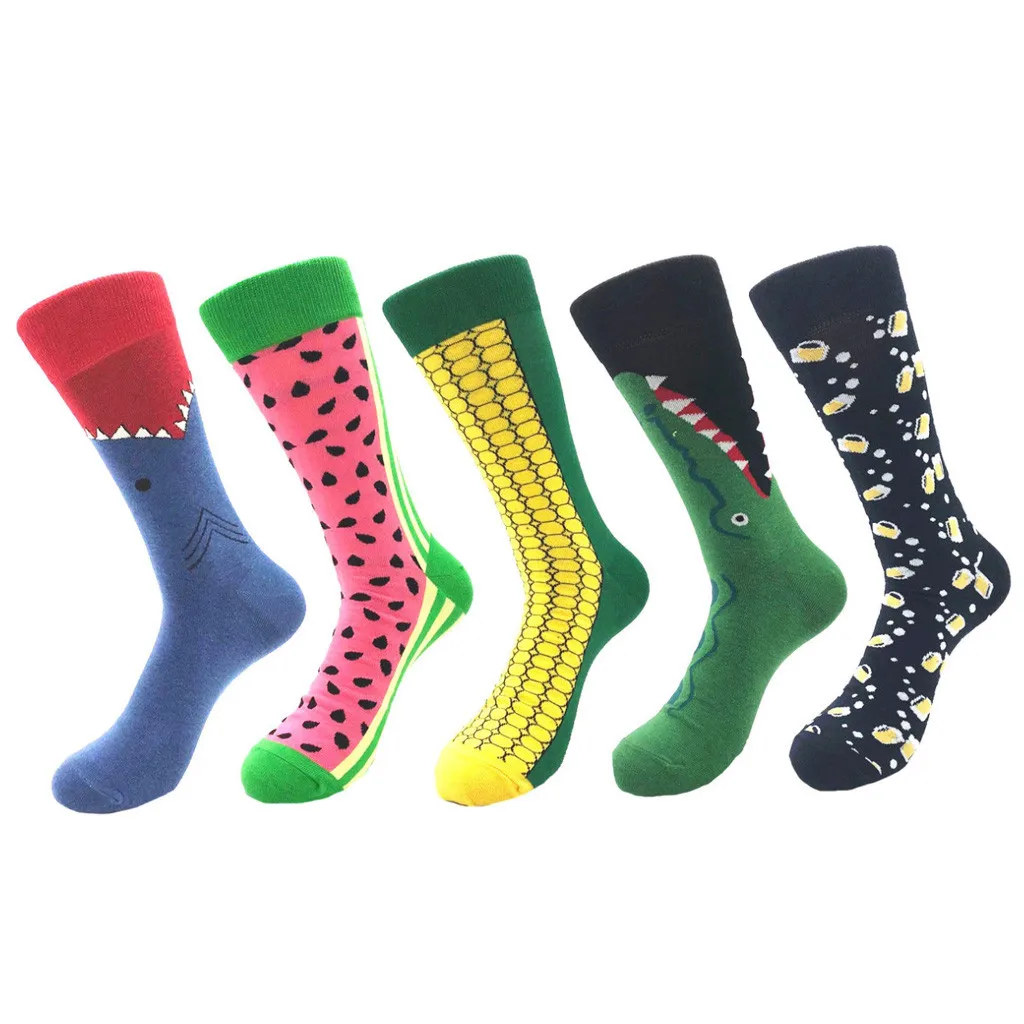 

mens socks novelty Men Women Unisex Casual Cotton Print Middle men socks funny novelty gift calcetines hombre