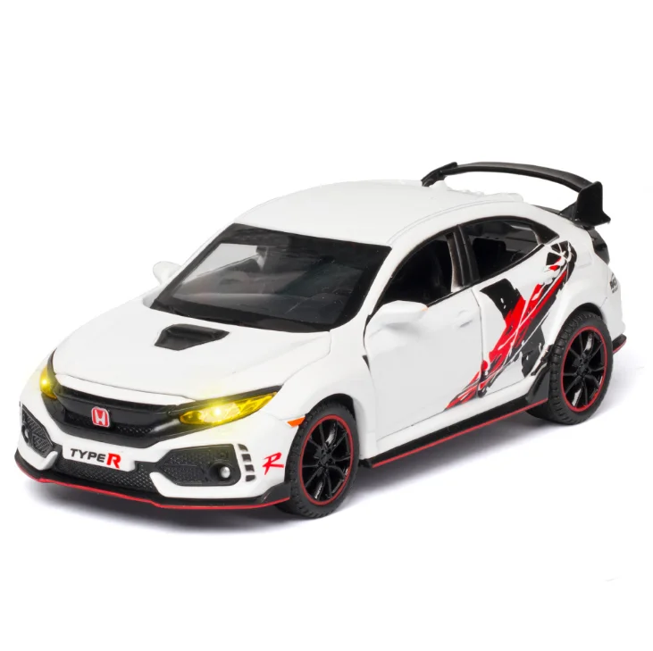 1/32 Honda Civic Type R Alloy Model Car Diecast Toy Collection Sound&Light Gift 