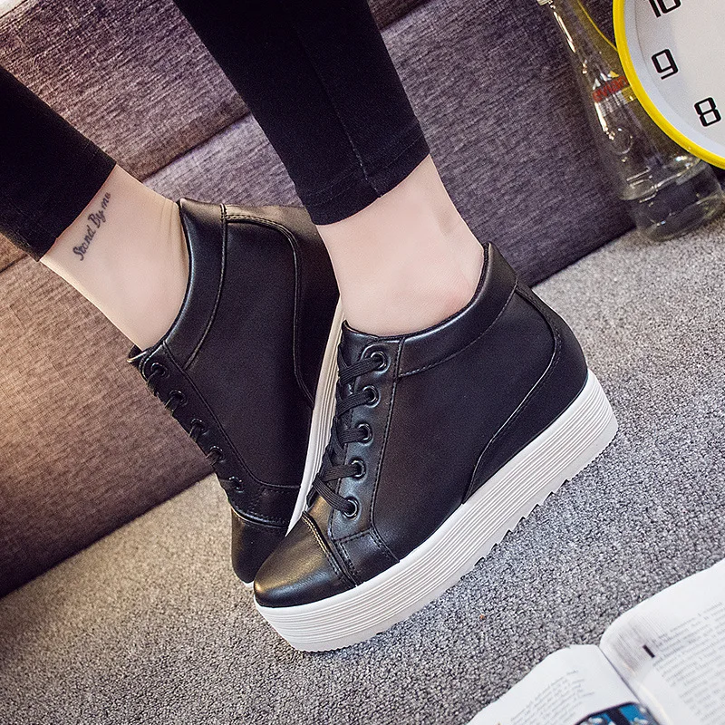 

2019 New Style Autumn Casual Sports Shoes Elevator WOMEN'S Shoes Korean-style Fashion Students Versatile Shoes White Shoes