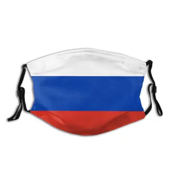 

Flag Of Russia Non-Disposable Face Mask with filter Anti Bacterial Dustproof Mask Protection Cover Respirator Mouth Muffle