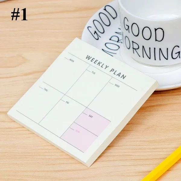 weekly plan Harphia Plan memo pad note бумажный квадратный Еженедельный и Ежемесячный план не липкий трехфункциональный список - Цвет: weekly plan