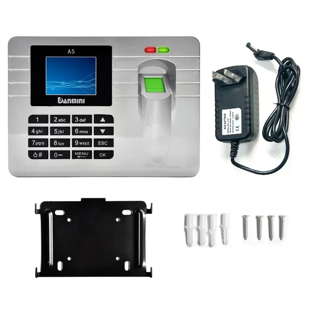 

DANMINI A5 Fingerprint sensor Employee Attendance Machine Time Clock Recorder 2.4-Inch TFT Color Screen fingerprint door lock