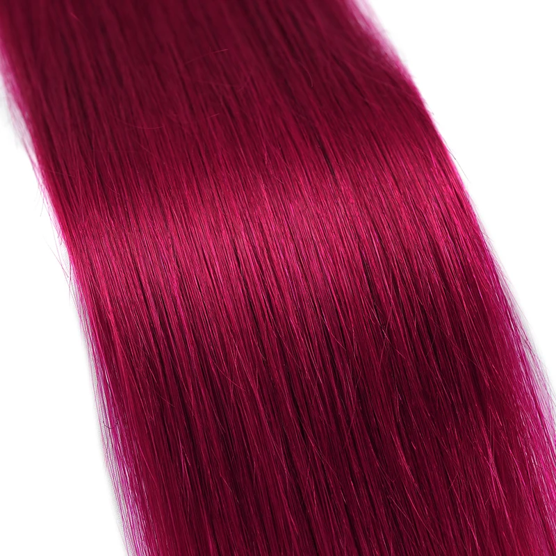 Cheap Pre-Colored Ombre 99J Burgundy Bundles Straight Hair Bundles Brazilian 100% Human Hair Bundles Remyblue Remy Hair Weave Bundles 13