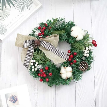 

Christmas Wreath Wall Hanging Decoration For Christmas Party Front Door Garland Ornaments Holiday Home Decorations 30cm