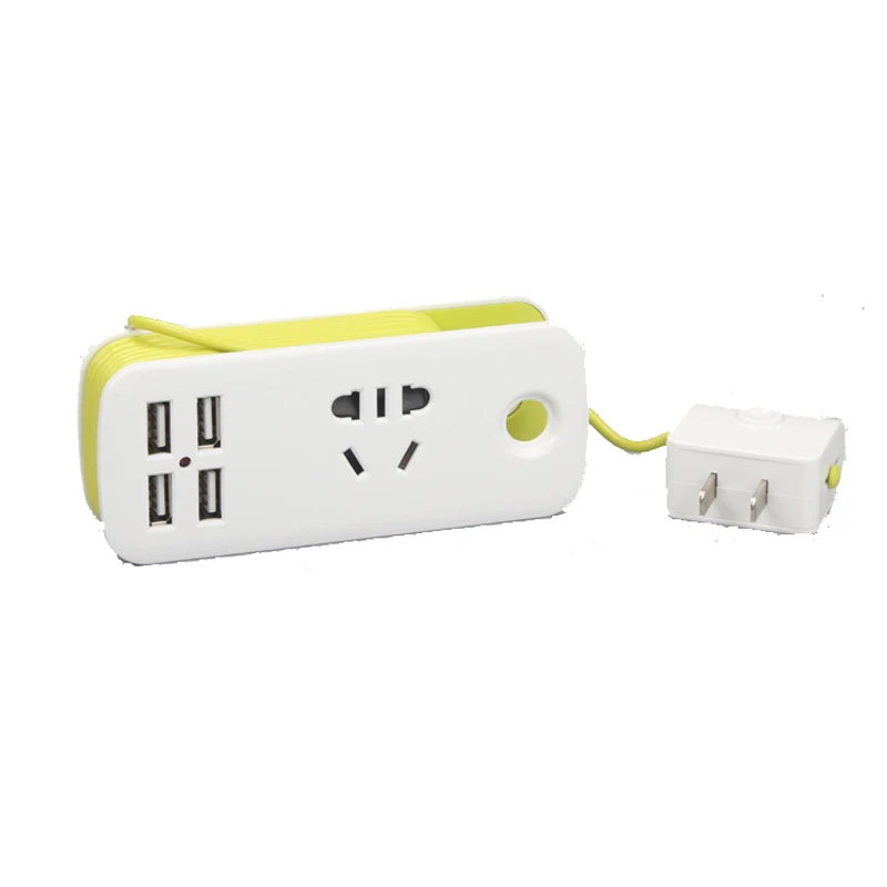 US Power Strip With 4 USB Portable Extension Socket US Plug 1.5m Cable Power Strip Travel Adapter Smart Phone Charger