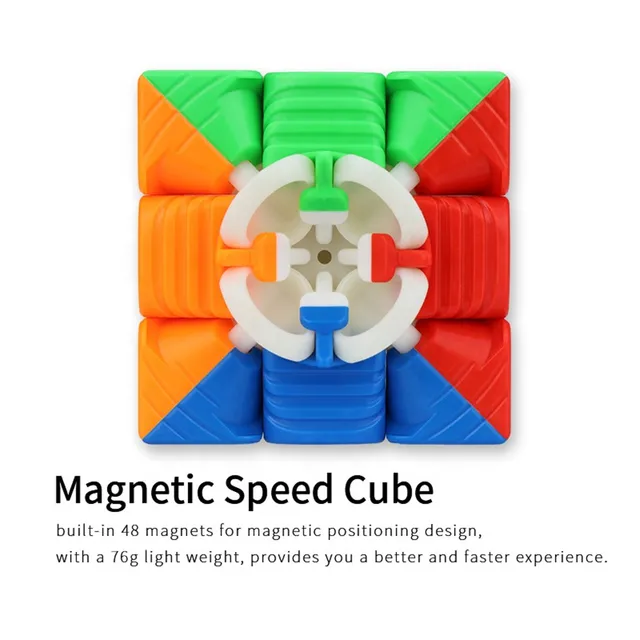 YJ Yulong V2 M 3x3 Black and Stickerless Speed Cube Yongjun Yulong 2M Magnetic Magic Cube Puzzle Cubo Magico For Children Kids 4