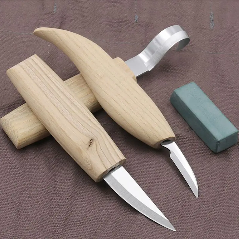 5 шт./компл. резьба по дереву набор инструментов DIY Искусство деревообрабатывающие фрезы рука долото крюк Ножи 448A