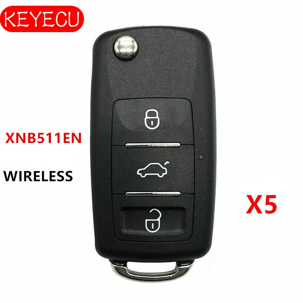 

KEYECU 5PCS XHORSE 3 Button VVDI New Design Waterproof UNIVERSAL REMOTE KEY XNB511EN-WIRELESS