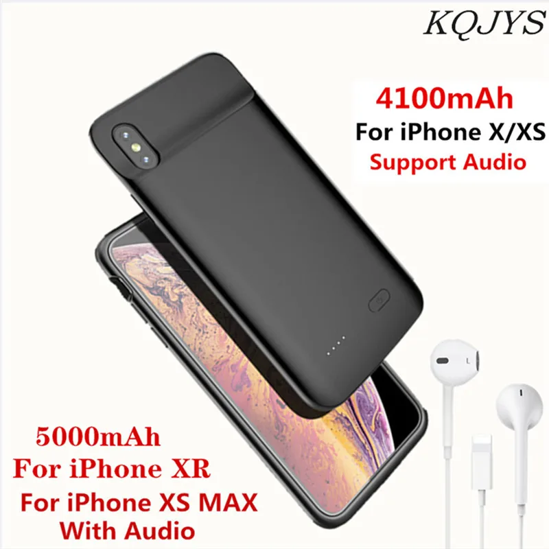 

KQJYS External Charging Power Case For iPhone Xs MAX Battery Case Portable Power Bank Battery Charger Cases For iPhone XR Xs