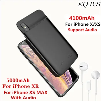 

KQJYS External PowerBank Charging Cover For iPhone XR XS MAX Battery Case Shockproof Backup Battery Charger Case For iPhone X XS