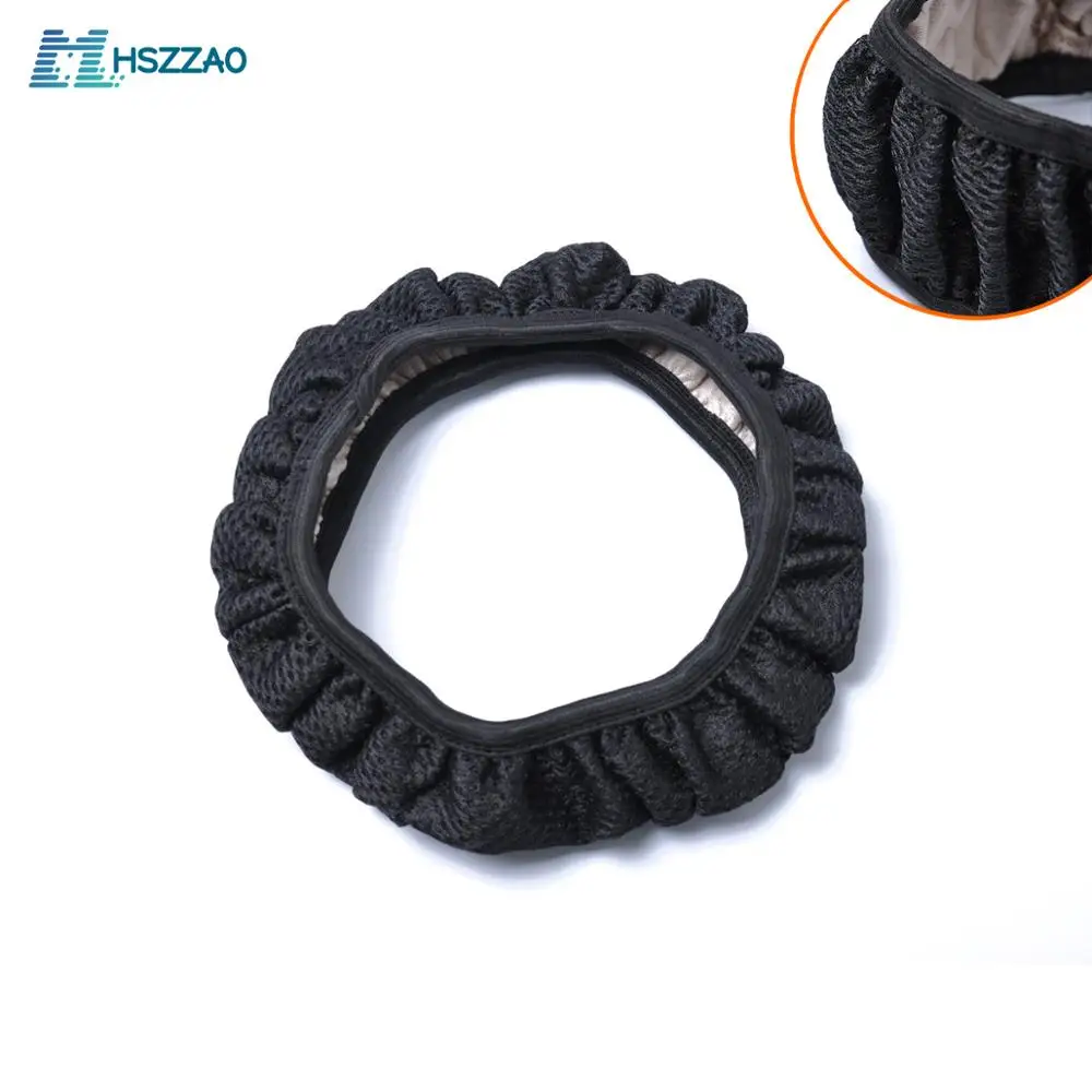 

38CM15'' Hand-stitched full-hole steering wheel cover black and red four seasons universal simple
