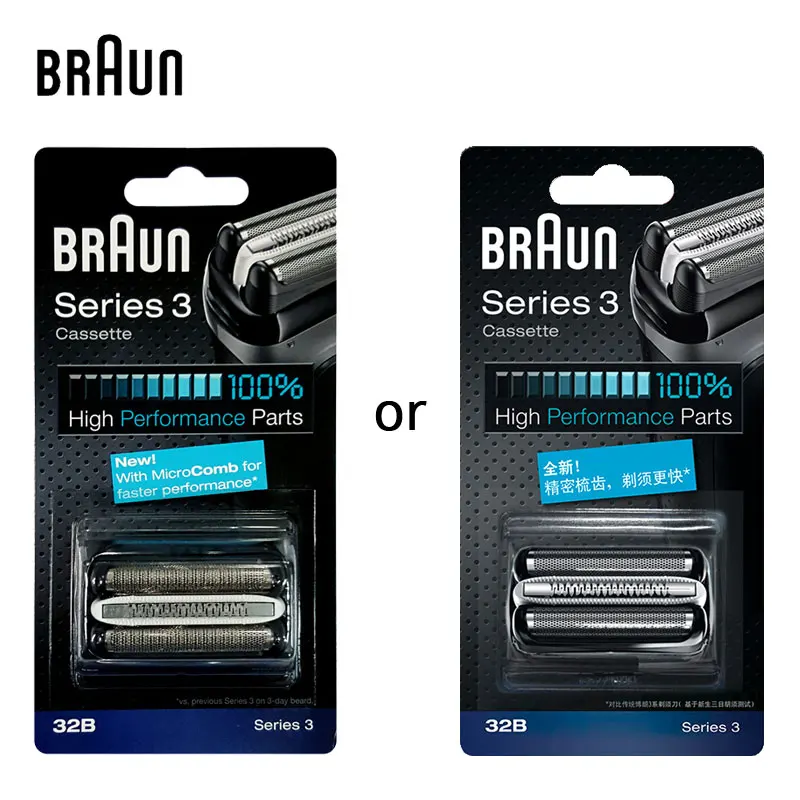 Сменная бритва, головка из фольги для бритвы Braun Series 3 32B, Мужская бритва, черная головка, фольга Bea 3090Cc 3050Cc 3040S 3020 340 320