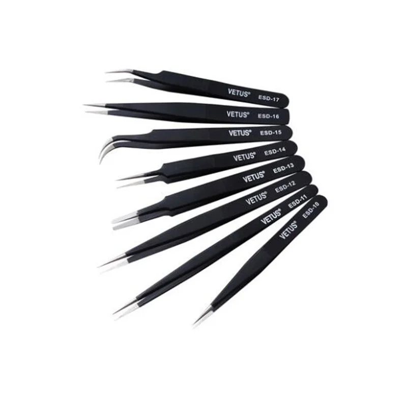 1PCS Original Vetus ESD Precision Tweezers Stainless Steel Anti Acid