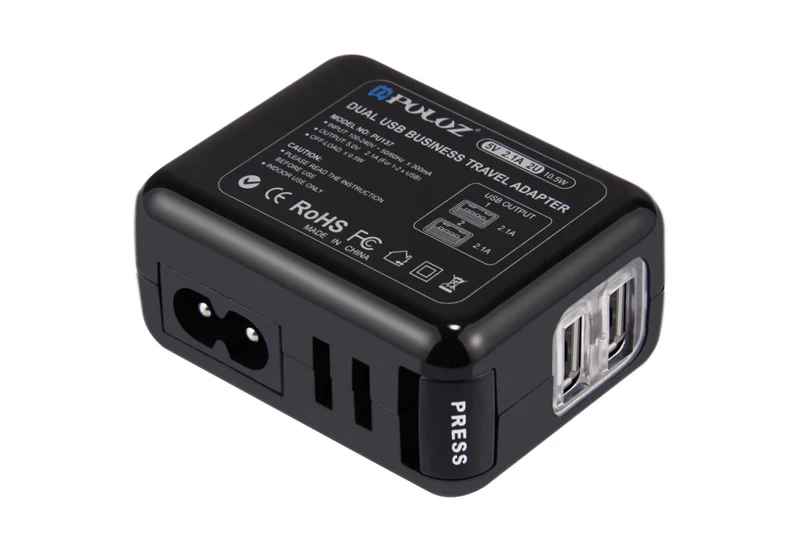 Комплект зарядного устройства для GoPro, 2 порта USB, 5 В(2,1 А+ 2,1 а), набор настенных зарядных устройств+ съемные адаптеры питания для путешествий для Великобритании, Европы, США и Австралии