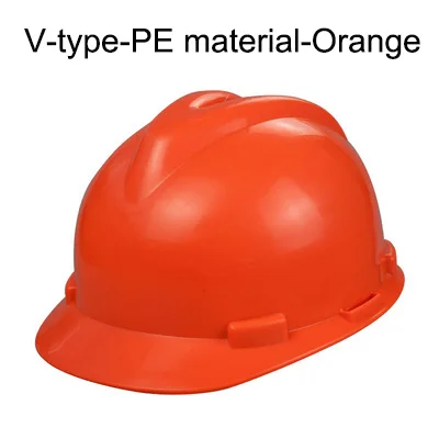 PE Orange Защитный шлем, рабочая крышка, высокопрочный PE/ABS материал, строительные шлемы, защитная жесткая шляпа, Мужская Печать логотипа - Цвет: PE Orange