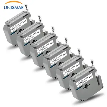 

Unismar 6PCS 9mm Labeling Tape MK221 MK 221 Black on White for Brother PT-65 PT-70 PT-80 PT-85 PT-90 PT-M95 PT-100 PT-110 PT-45M