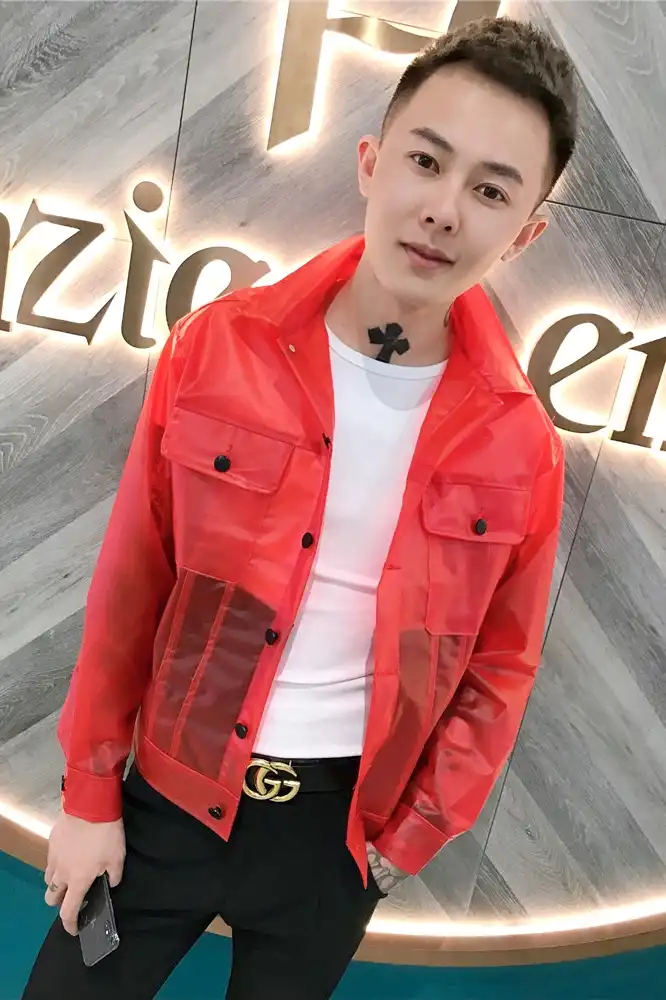 jaqueta masculina transparente