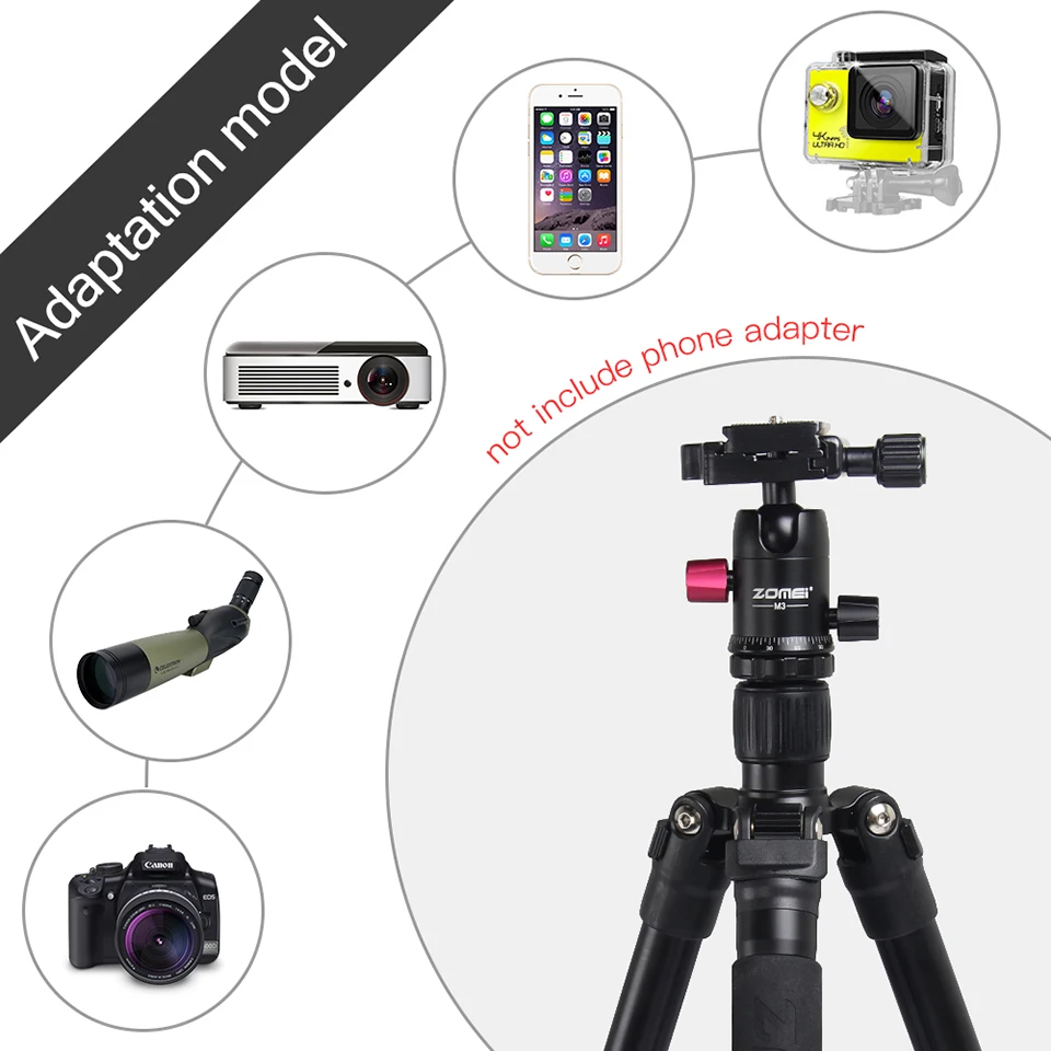 ZOMEI Aluminum Camera Tripod Monopod Stand