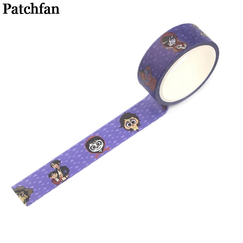 20 шт./лот Patchfan машинок пиксара и Мигель череп 90s Забавный "сделай сам" Скрапбукинг Washi Бумага малярный скотч набивным рисунком самоклеющийся пластырь A2346
