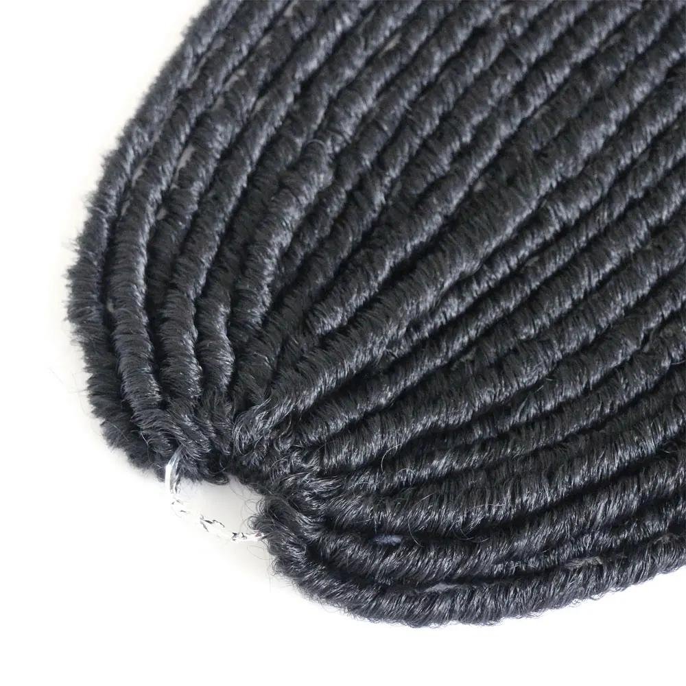 COSYCODE искусственные локоны в стиле Crochet косички 16 20 дюймов мягкие натуральные мягкие синтетические волосы для наращивания 24 стойки/упаковка богини замки - Цвет: # 1B