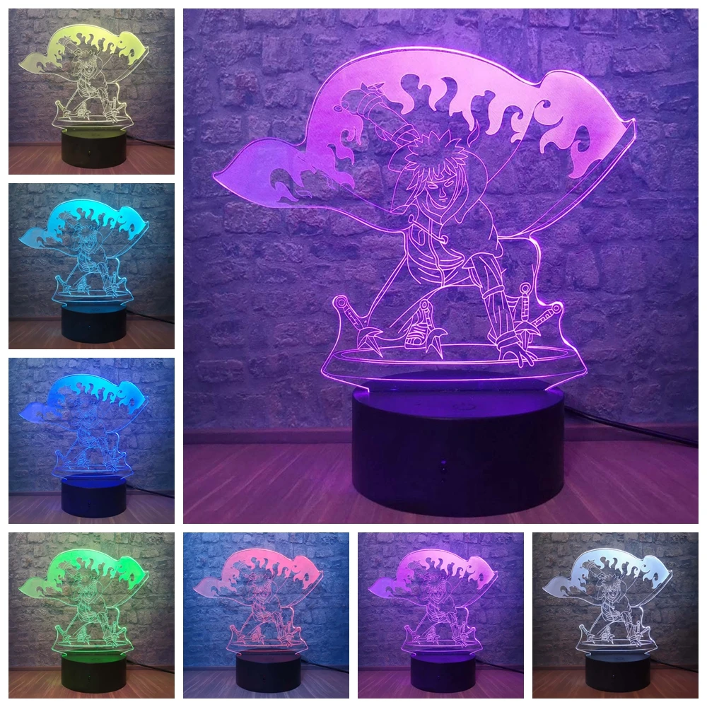 Generic Naruto Night Light 7 Color Change Led Touch Table Lamp Team