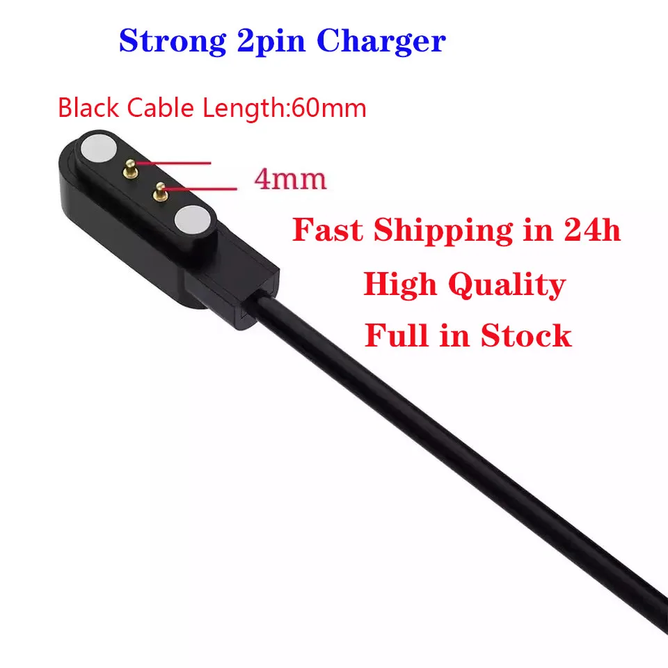 Fast Shipping Emergency backup 2pin Magnetic Charger Cable wire for Smart Watch bracelet 2 Pin Distance 4mm data cables | Электроника