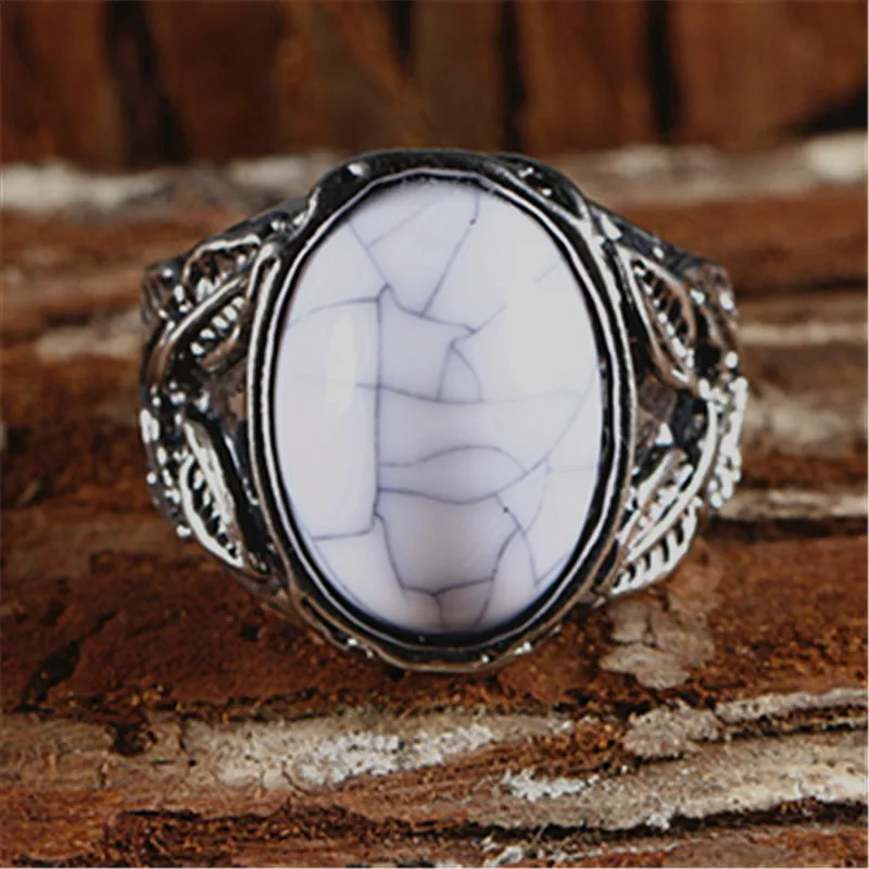 

New Silver Ring Classic Refined Temperament Men's Retro Inlaid Zircon Hand Jewelry Engagement Item