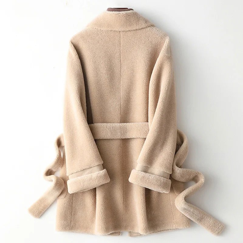 

Real Fur Coat Women Autumn Winter Jacket for Women Sheep Shearing 100% Wool Coat Korean Womens Coats Y002 KJ3466