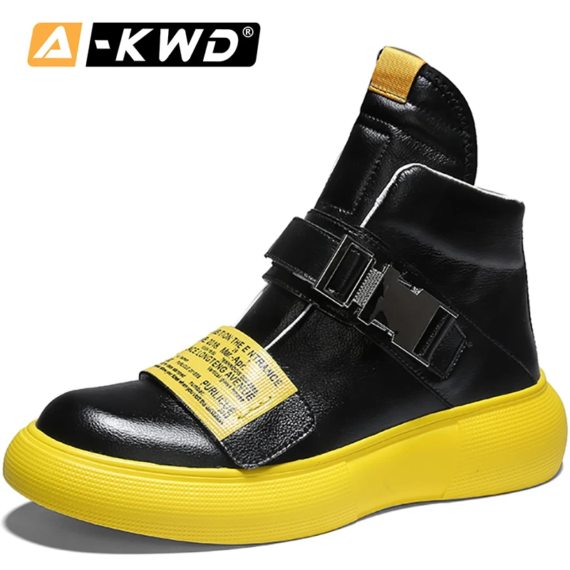 Кожаные высокие туфли уличные танцевальные мужские Schoes хип-хоп корейские