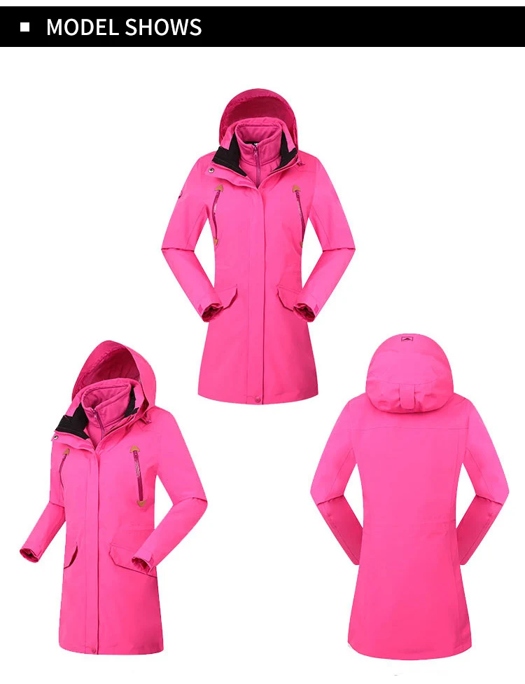 ROYALWAY, Зимняя коллекция, Женская ветровка со съемной флисовой подкладкой, 2 шт., для женщин, для кемпинга, походов, длинное теплое пальто