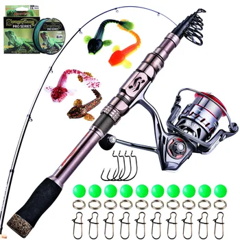 

Sougayilang 1.8-2.7m Telescopic Spinning Rod Reel Combo Set with Fishing Lure Fishing Line for Freshwater Sea Fishing Tackle