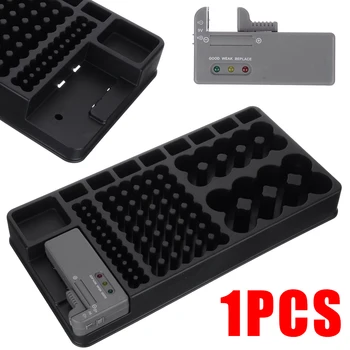 

1set 110 Grids Battery Storage Organizer Holder with Tester for AAA AA 9V C D Size Button Cell Batteries Case Box Accessories