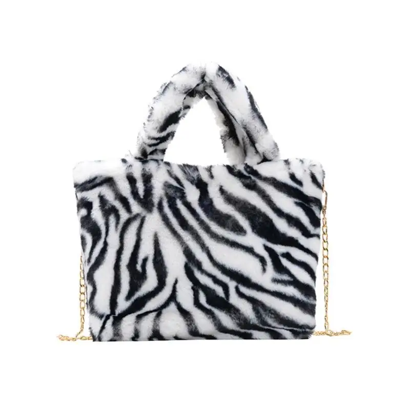 

Hot Sale Handbags Hit Color Leopard Print Fashion Women Messenger Shoulder Plush Large Crossbody Handbag for Hiking and Travel