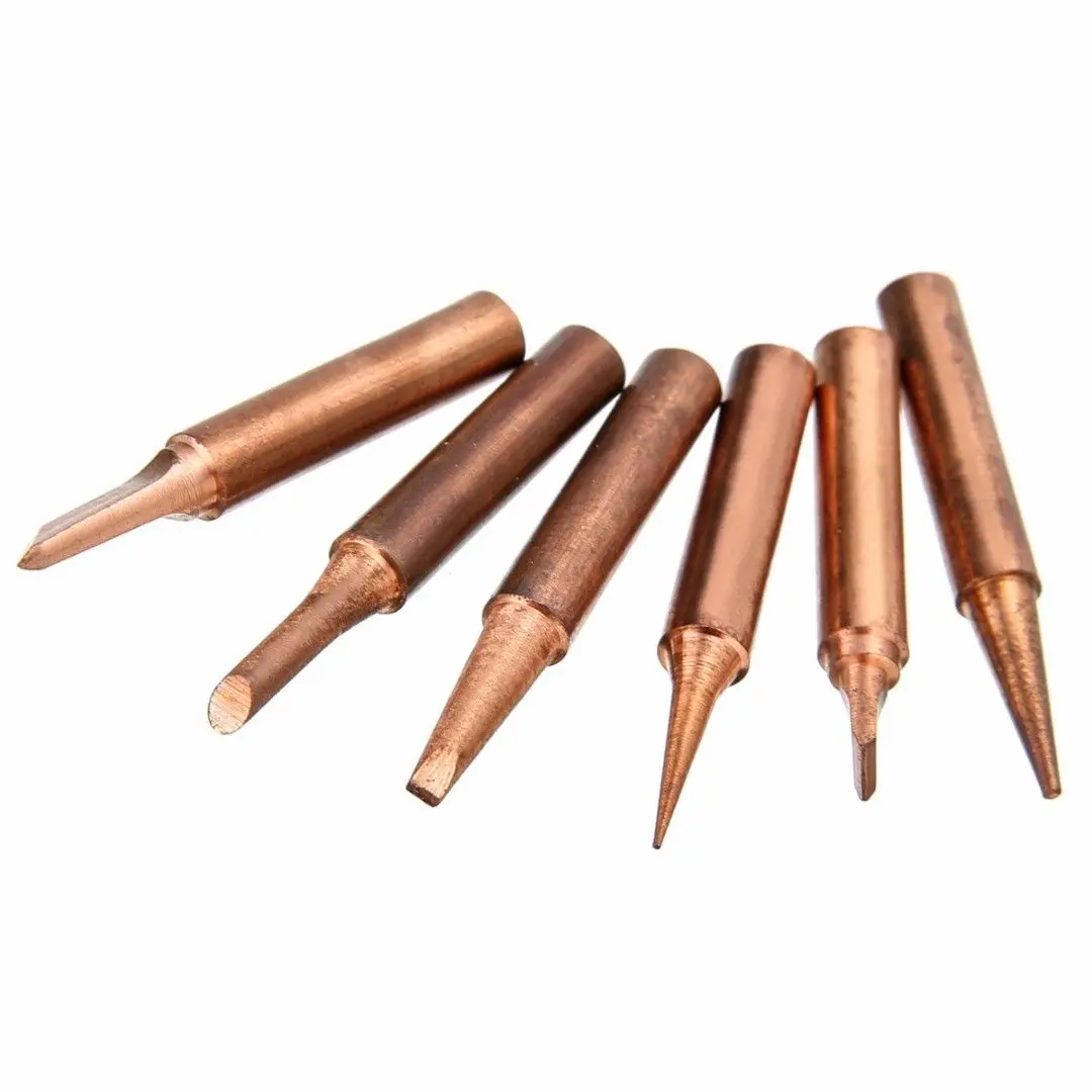 

6pc Lead-Free Soldering Solder Iron Tips 900M-T For 936 937 938 969 8586 852D P#