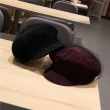 01911-yu-jie-shao вельветовые сетчатые Модные женские козырьки, женская кепка для покупок, путешествий, отдыха