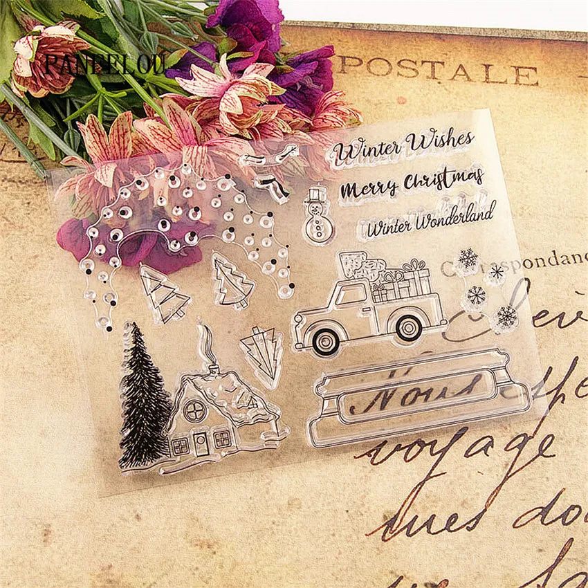 

PANFELOU 11x15.5cm Christmas Eve Transparent Clear Silicone Stamp/Seal for DIY scrapbooking/photo album clear stamp sheets