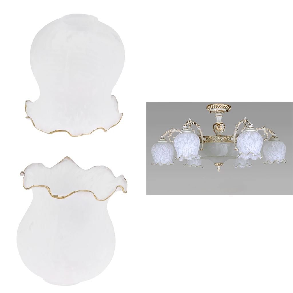 2Pcs High Quality Glass Chandelier Lampshade Ceiling Pendant Craft Lamp Shade for Chandelier, Wall Lamp 15 x 15cm