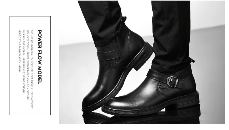 Super warm winter boots men Comfortable Cow Leather boots size 36-46 Handmade winter shoes men botas hombre
