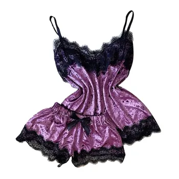

Women Sleepwear Pajama Set Sexy Lingerie Shorts Set Velvet Temptation Babydoll Nightwear Cute Cami Top and Pijama Mujer