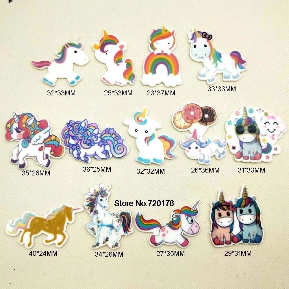 

Mixed 30pcs/50pcs cartoon Animal unicorn Planar Resin Crafts Resin flatback for DIY hair bow center ALSTK30