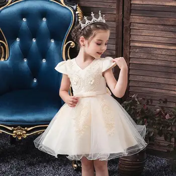 

Children's princess dress for 1 3 5 birthday party flower girl wedding dress small host catwalk piano costume for Christmas part