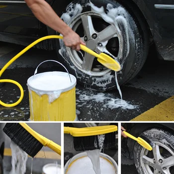 

Hot Car Wash Brush Car Cleaning Brush Water Spray Brush with Hose Adapter Car Accessories