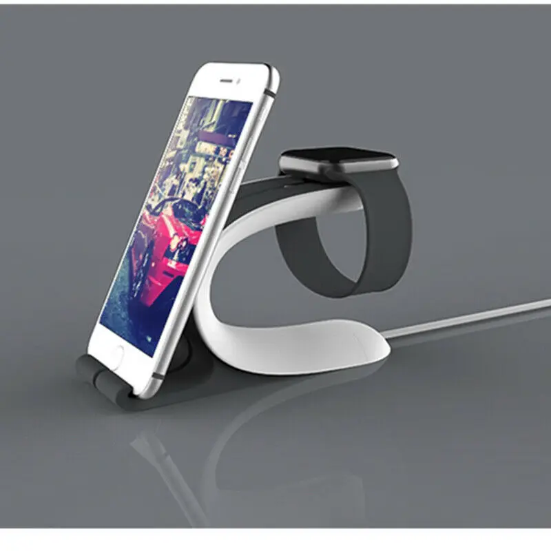 2 in 1 Multi Universal Charging Dock Stand Holder Docking Station Charger Holder for Smart Watch for iPh Mobile Phone Holder